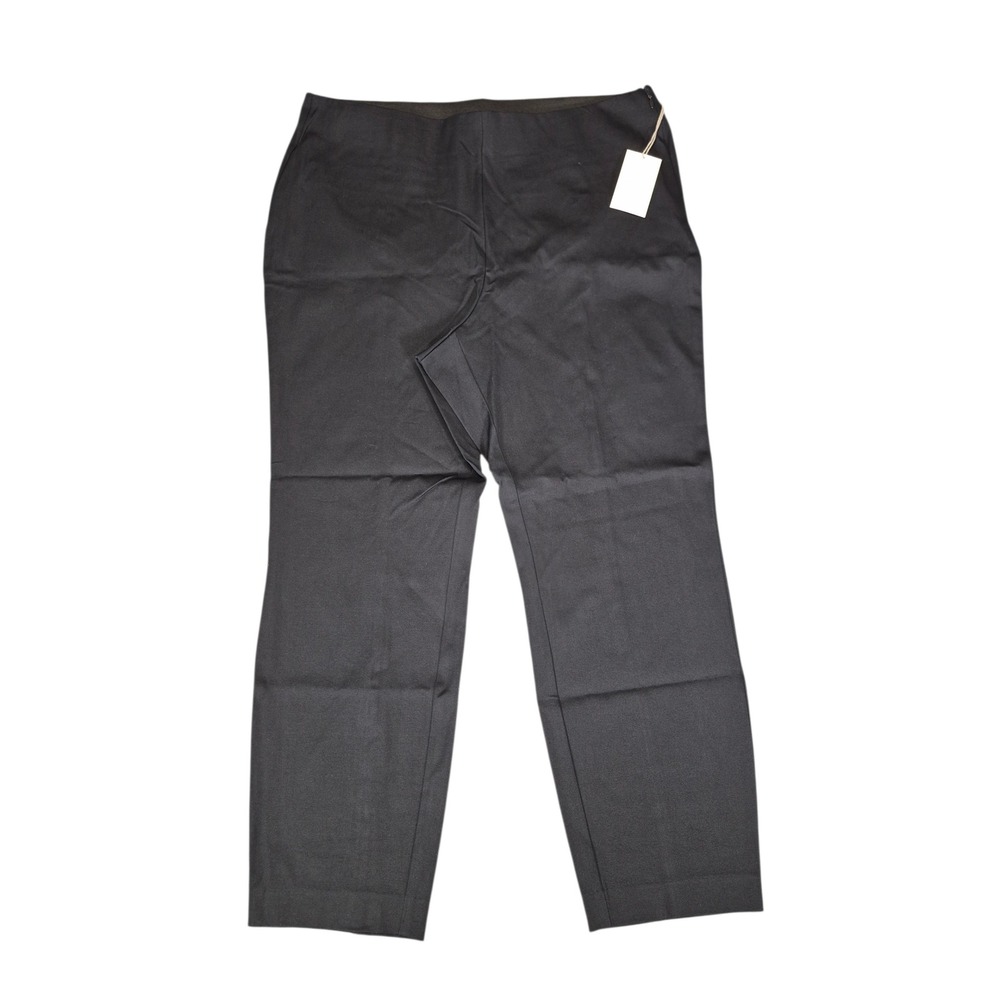 A‎ New Day Womens 14W Black Straight Leg Side Zip Stretch Trousers New With Tags